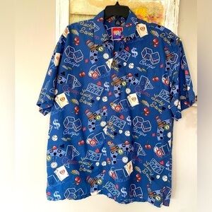 Dem Crazy Sz X-Large Casino Poker All Over Print Short Sleeve Button Down Shirt
